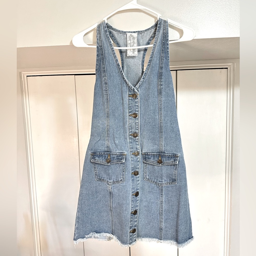 Denim button up dress